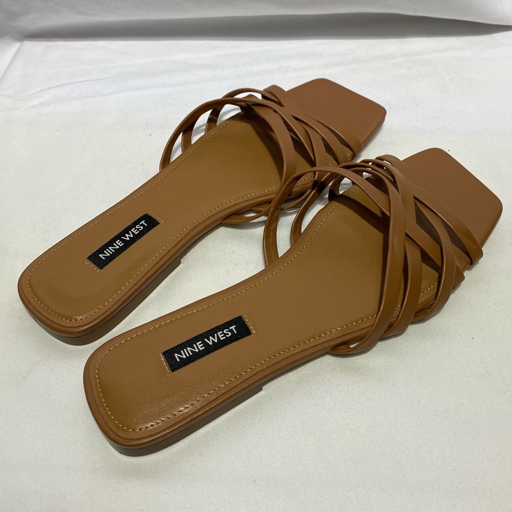 Nine West Halen Slide Sandal Brown Women Size 8